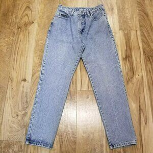 Vtg 90s NY & Co High Waisted Mom Jeans 10P Tapered Leg Light Wash Cotton